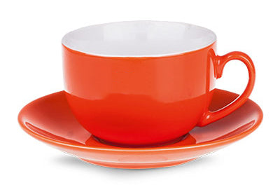 Kaffeetasse-orange-orangene-Porzellan-mitUntertasse