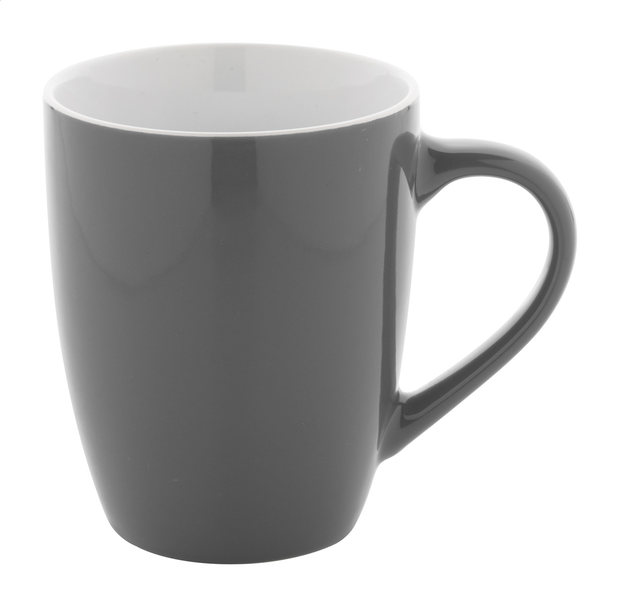 grauer-konischer-hoher-bauchiger-tasse-Becher-grau