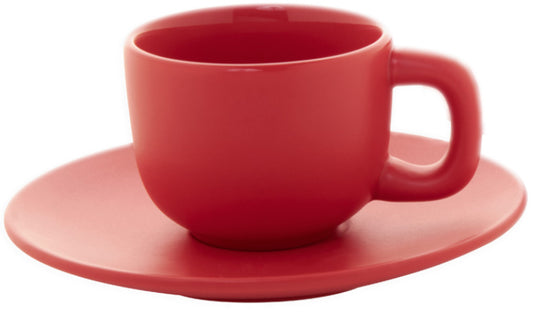 matt-rote-Espressotasserot-matt-mit-Untertasse-Logo-Aufdruck-Keramik