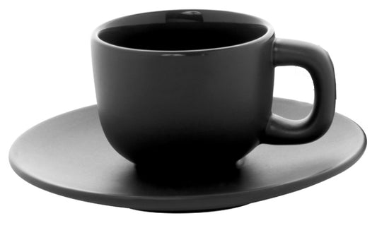 matt-schwarze-Espressotasse-schwarz-matt-mit-Untertasse-Logo-Aufdruck-Keramik