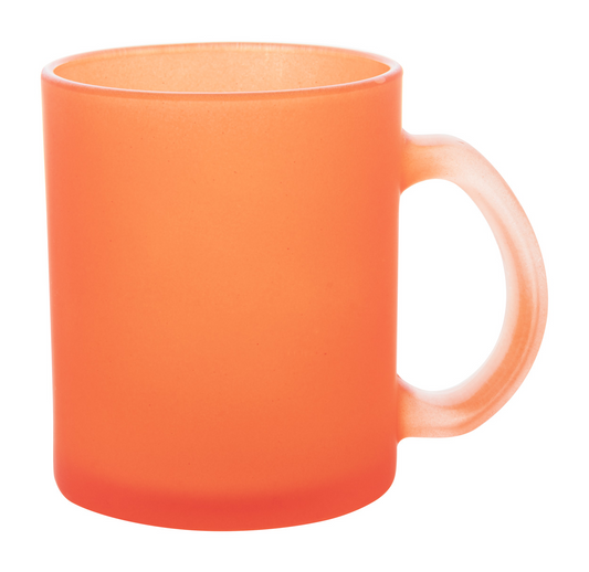 orange-orangene-Glastasse-gefrostet-satiniert-transparent