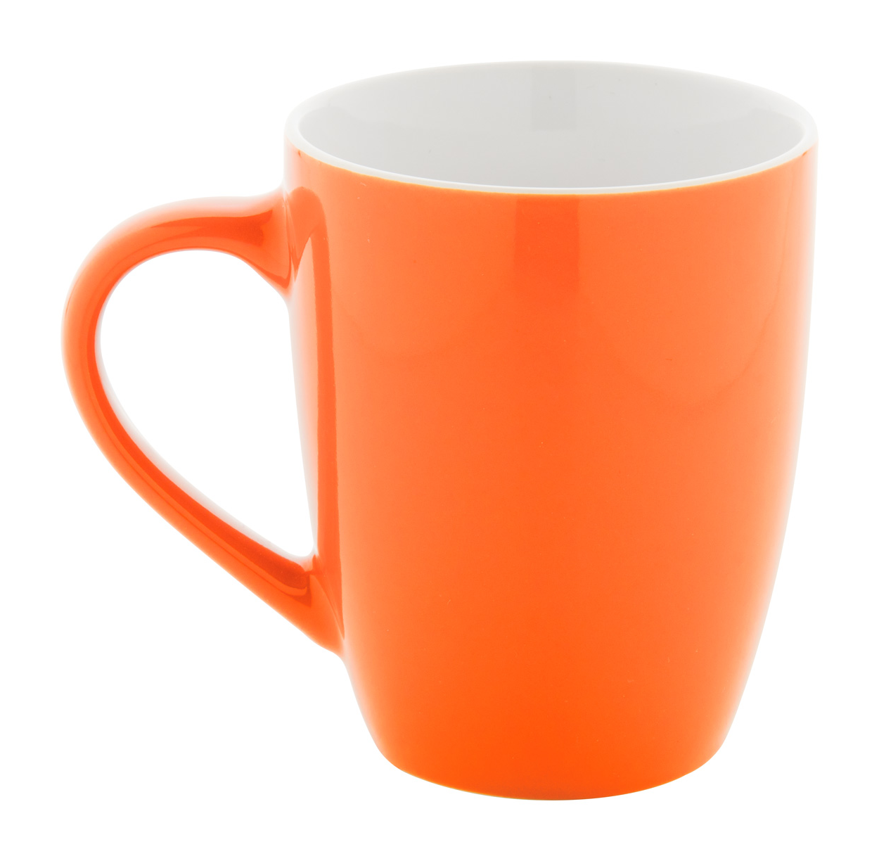 orangener-konischer-hoher-bauchiger-tasse-Becher-orange