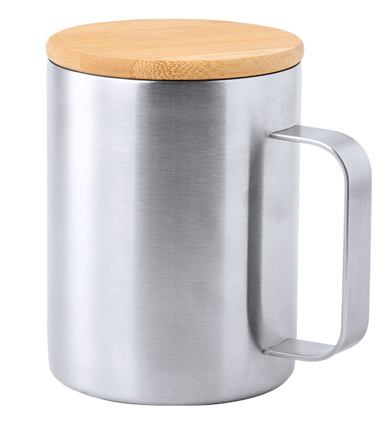 Edelstahlbecher-Edelstahltasse-silber-mit-Bambusdeckel-und-Henkel-2