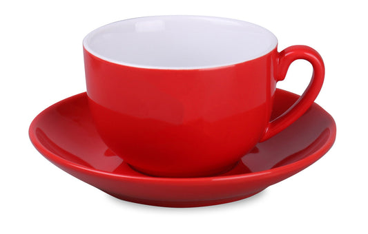 Kaffeetasse-rot-rote-Porzellan-mit-Untertasse