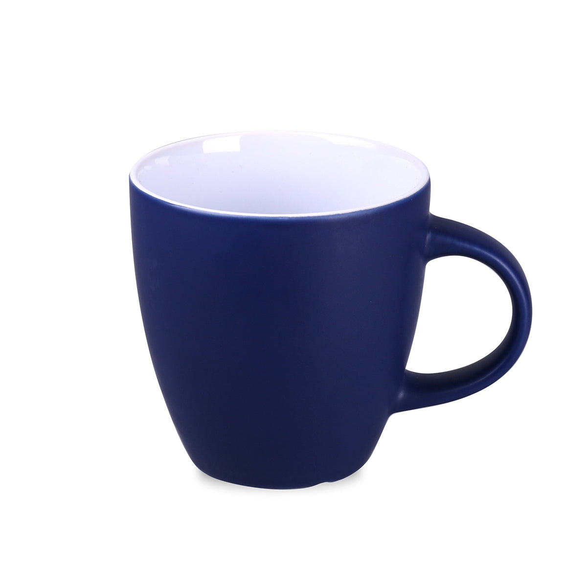 blauer-Becher-tasse-blau-matt-konisch-runder-henkel