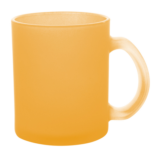 gelbe-gelb-Glastasse-gefrostet-satiniert-transparent