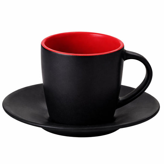 matte-schwarze-tasse-mit-untertasse-unterteller-bedrucken-innen-rot