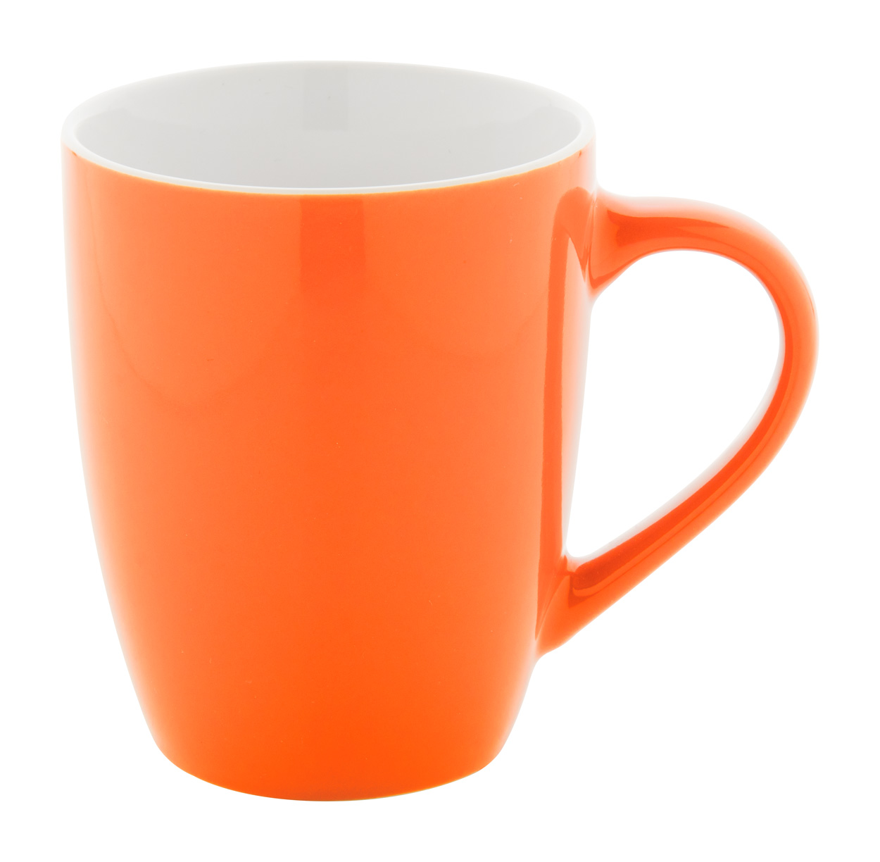 orangener-konischer-hoher-bauchiger-tasse-Becher-orange