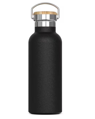 schwarz-Doppelwandige-vakuumisolierte-Trinkflasche-Bambus-Deckel-500