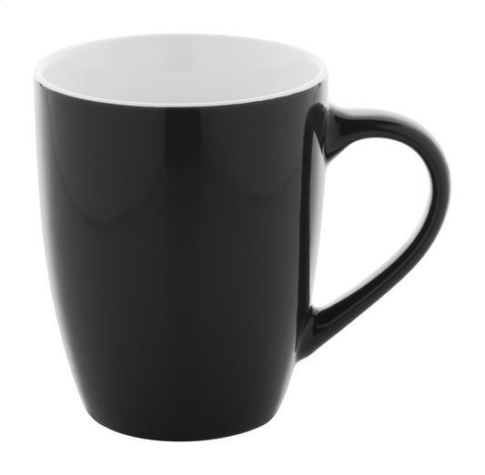 schwarzer-konischer-hoher-bauchiger-tasse-Becher-schwarz