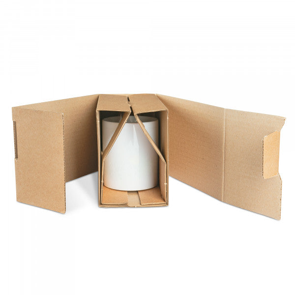 PQ-01 Transportverpackung für einen Becher mit Faltmechanik - Preis Beispiel 150 Stück 0,77 EUR